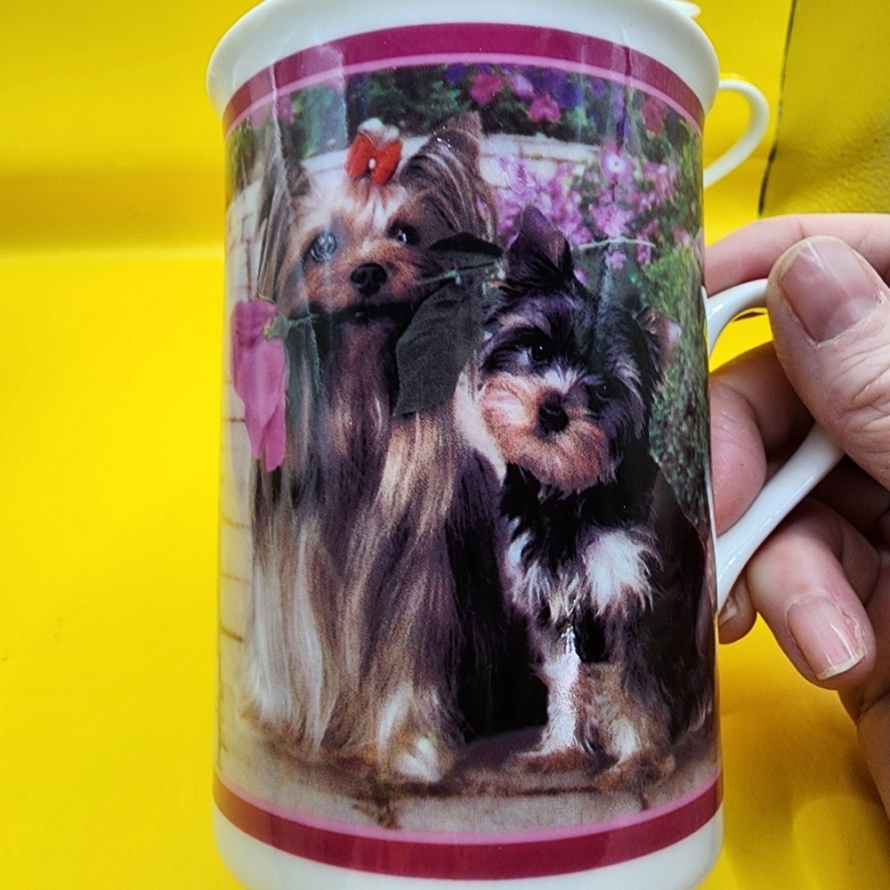 5 Danbury Mint Elegant Yorkies Porcelain Collector Mugs Lot - Great Condition - Picture 12 of 16